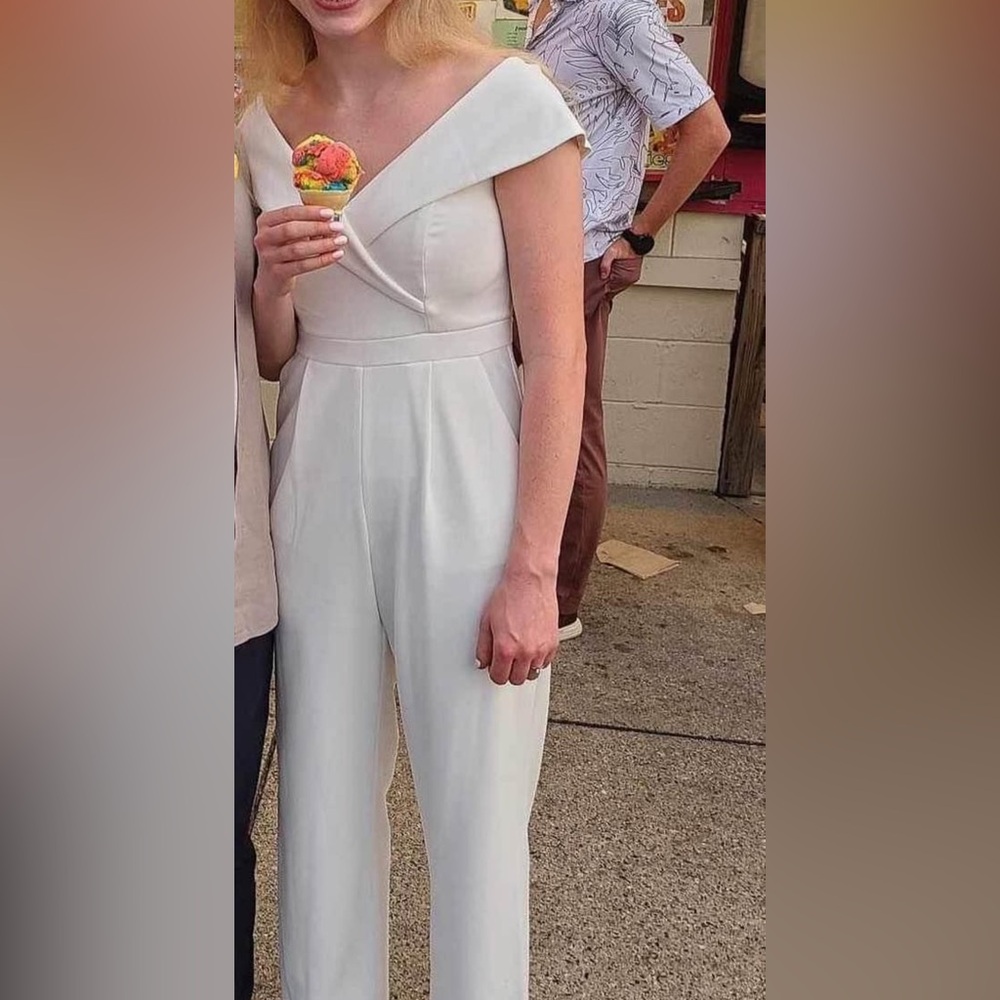 Davids Bridal White Jumpsuit